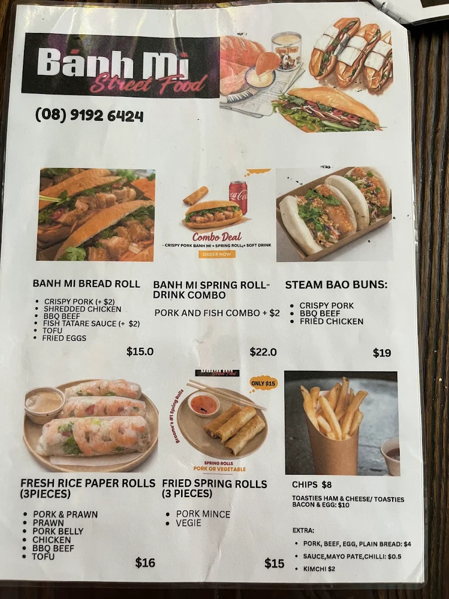 Menu, Banh Mi Street Food