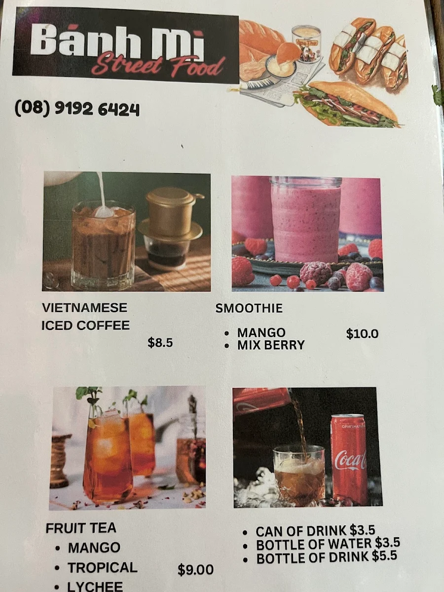 Menu, Banh Mi Street Food