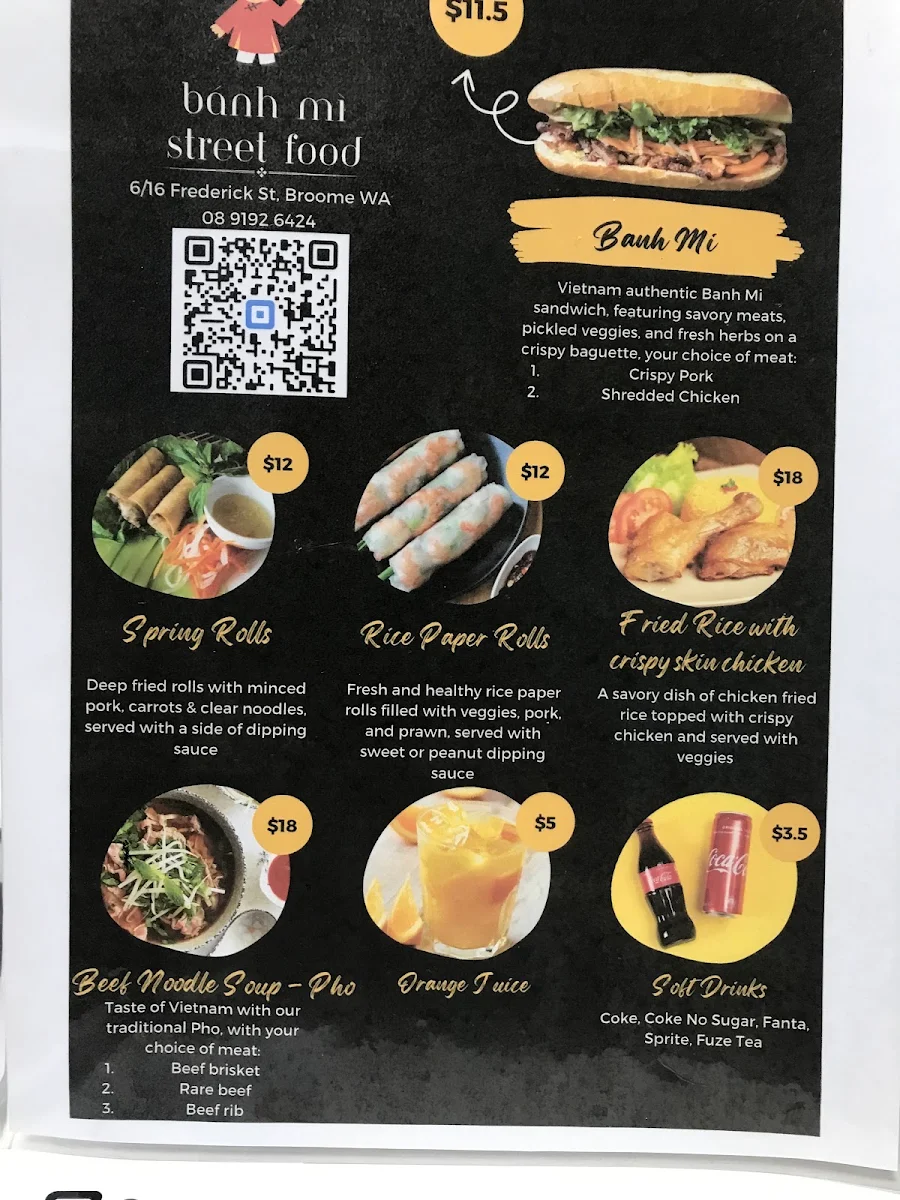 Menu, Banh Mi Street Food