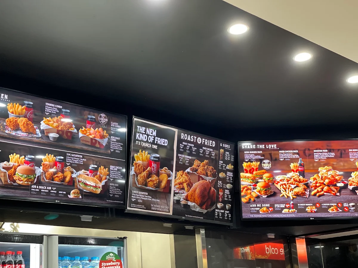 Menu, Red Rooster Waratah