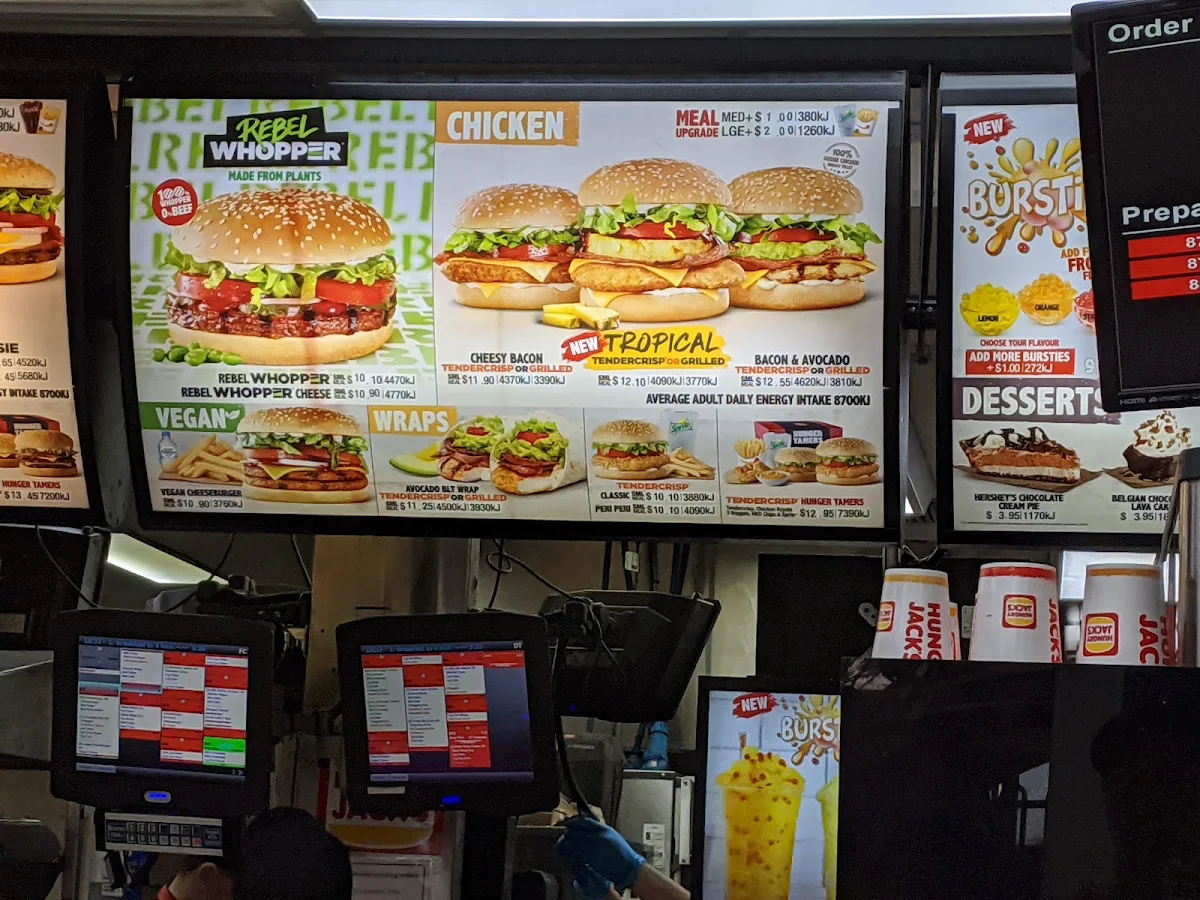 Menu, Hungry Jack's Burgers Maitland