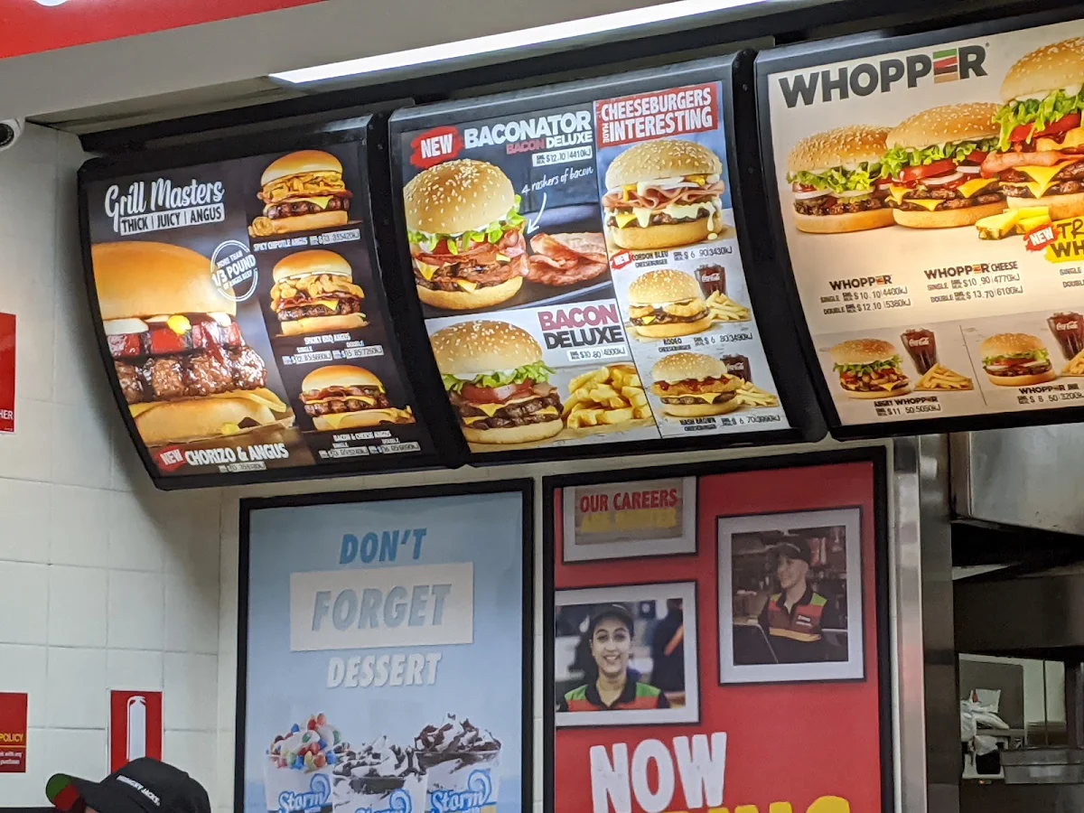Menu, Hungry Jack's Burgers Maitland