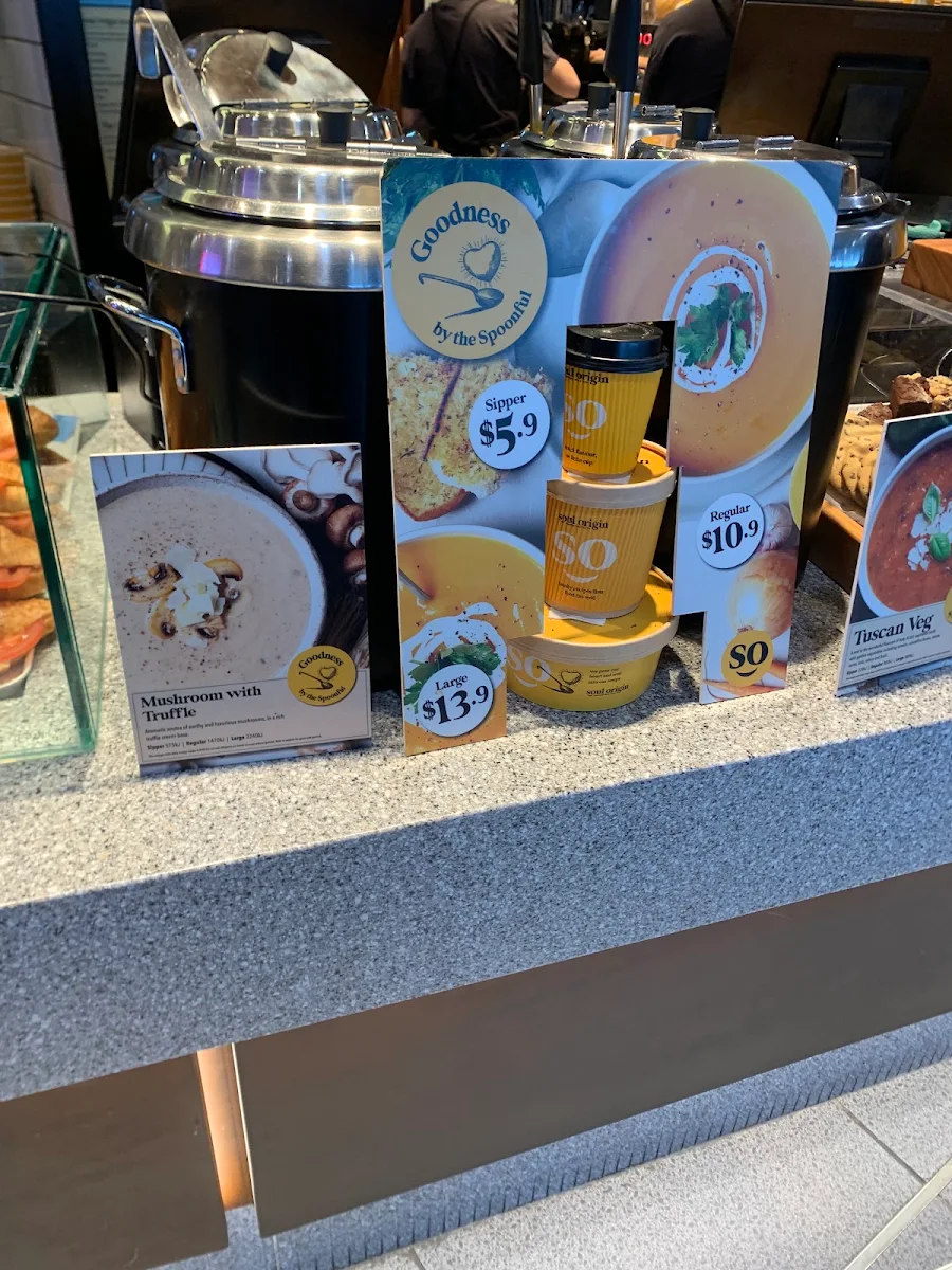 Menu, Soul Origin Sydney Domestic Airport T2