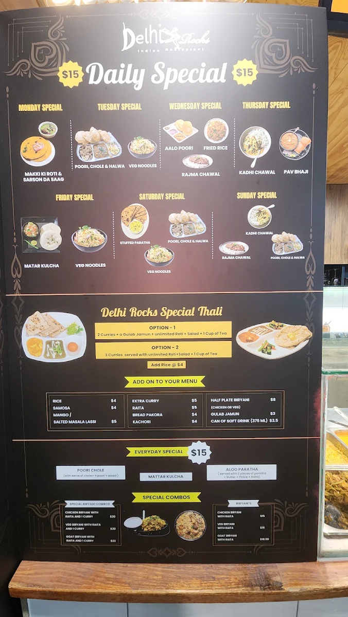 Menu, Delhi Rocks