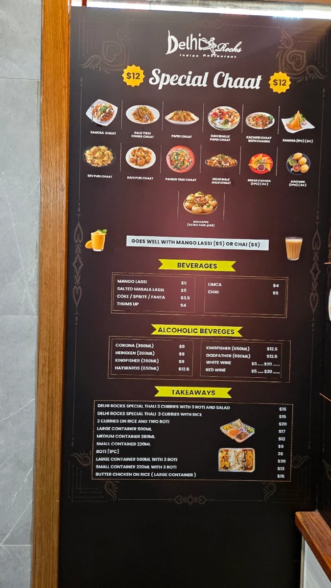 Menu, Delhi Rocks