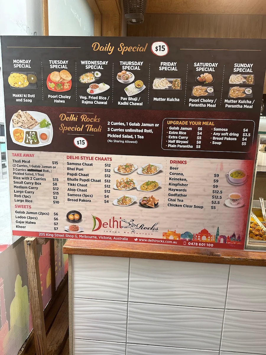 Menu, Delhi Rocks
