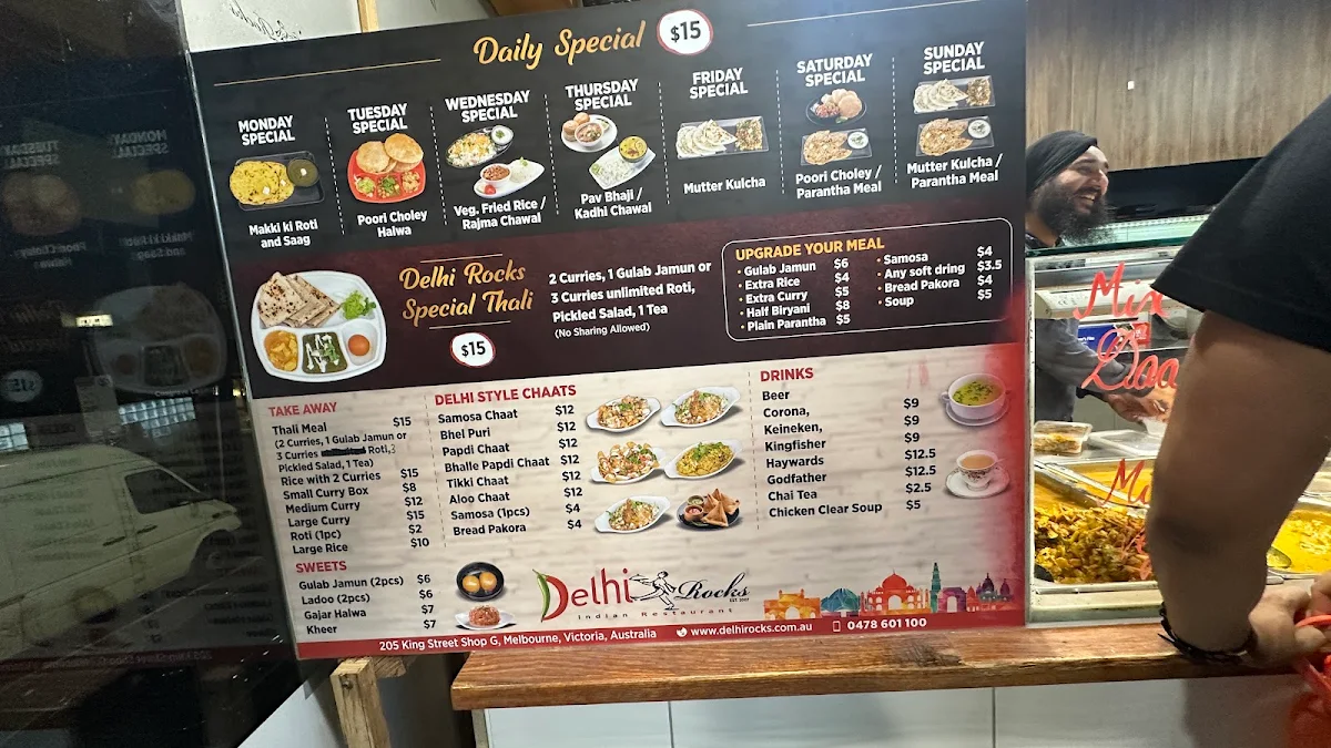 Menu, Delhi Rocks