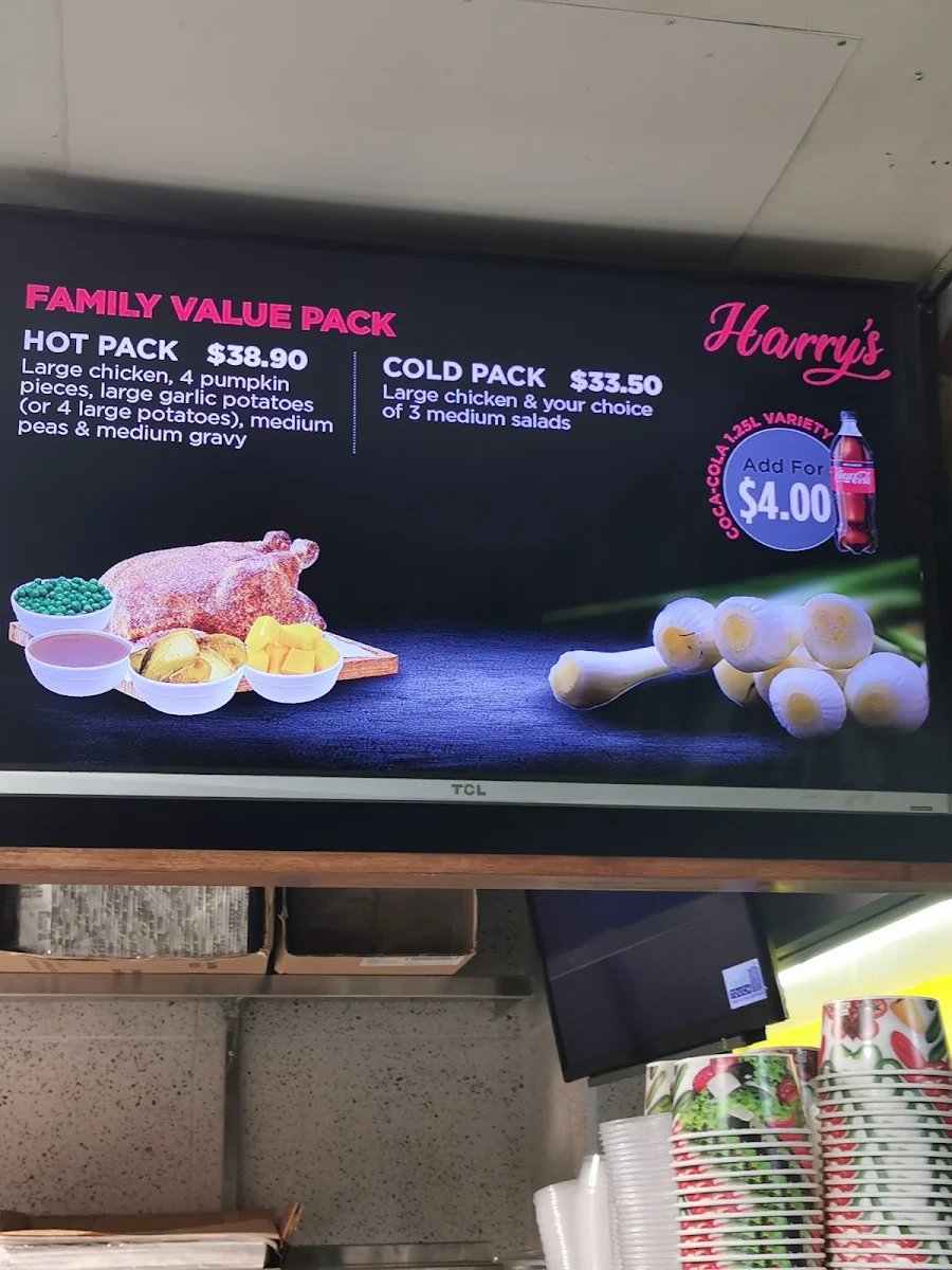Menu, Harry's Christine Corner Burleigh Waters