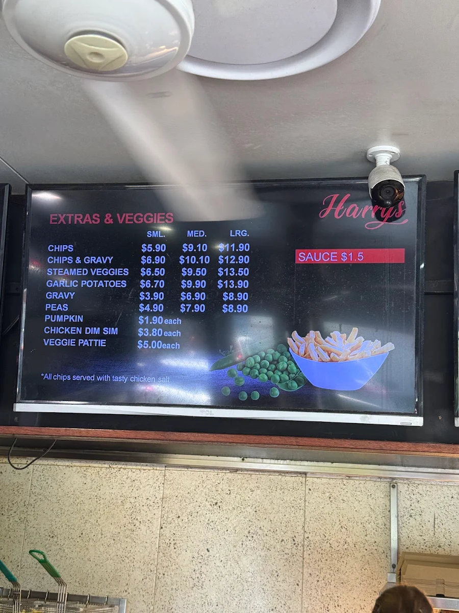 Menu, Harry's Christine Corner Burleigh Waters