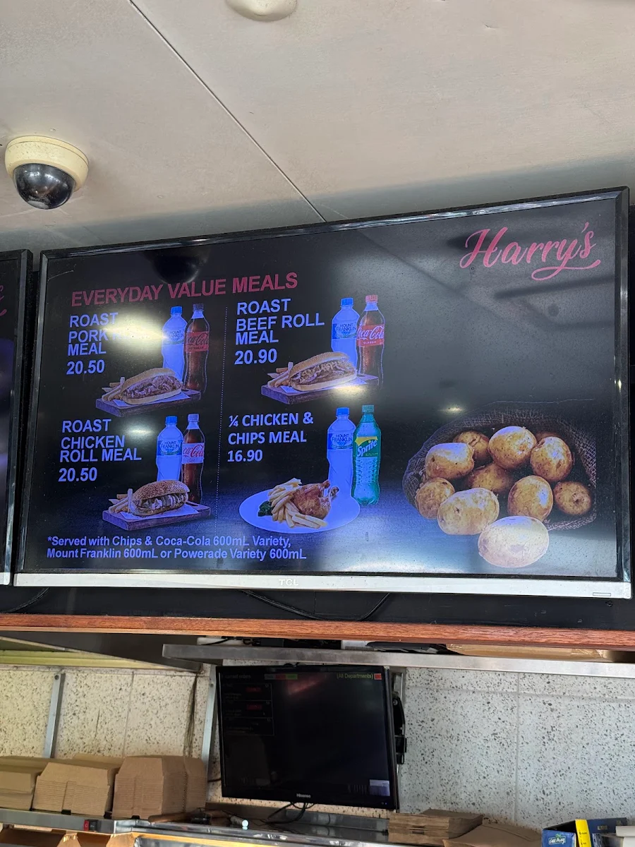 Menu, Harry's Christine Corner Burleigh Waters