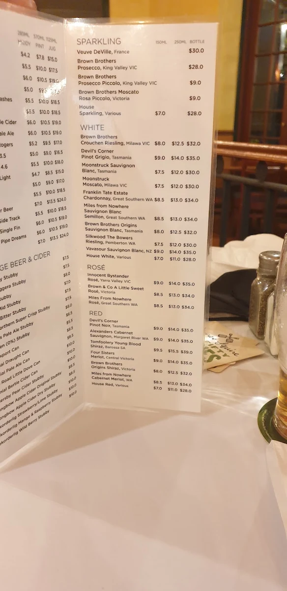 Menu, The 7th Ave Bar & Restaurant