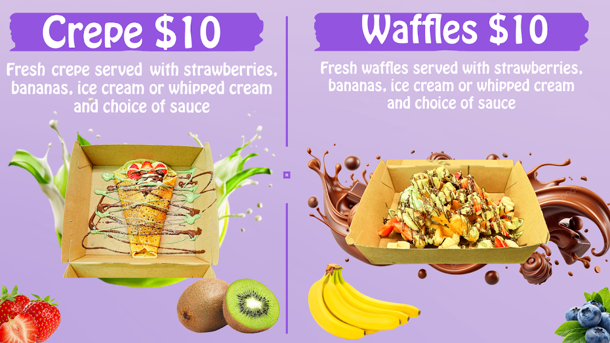 Menu, Blades and Berry Acai shop
