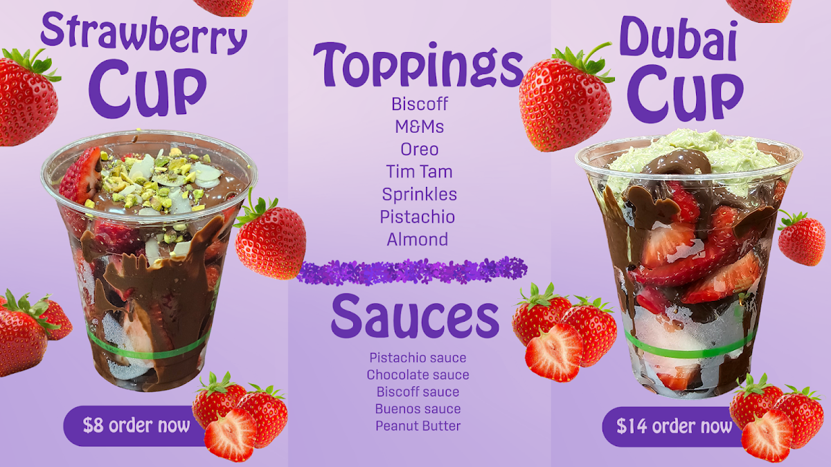 Menu, Blades and Berry Acai shop