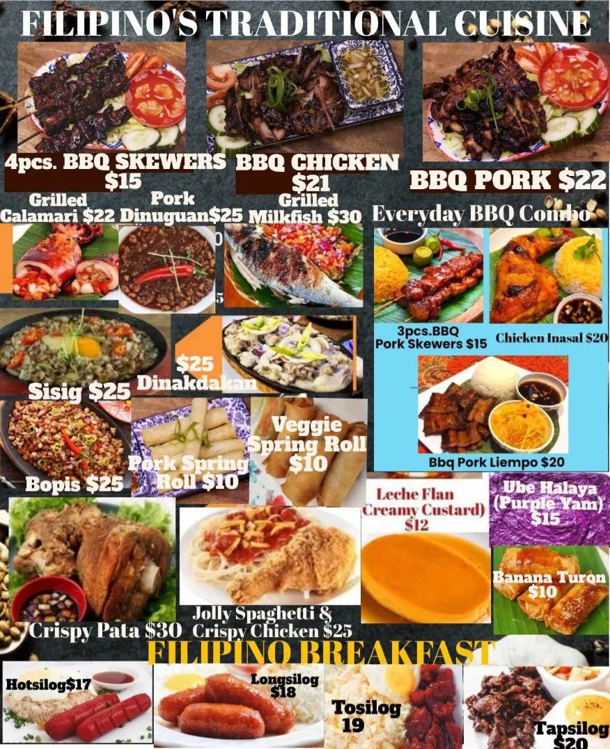 Menu, Filo-Aus Family Takeaway