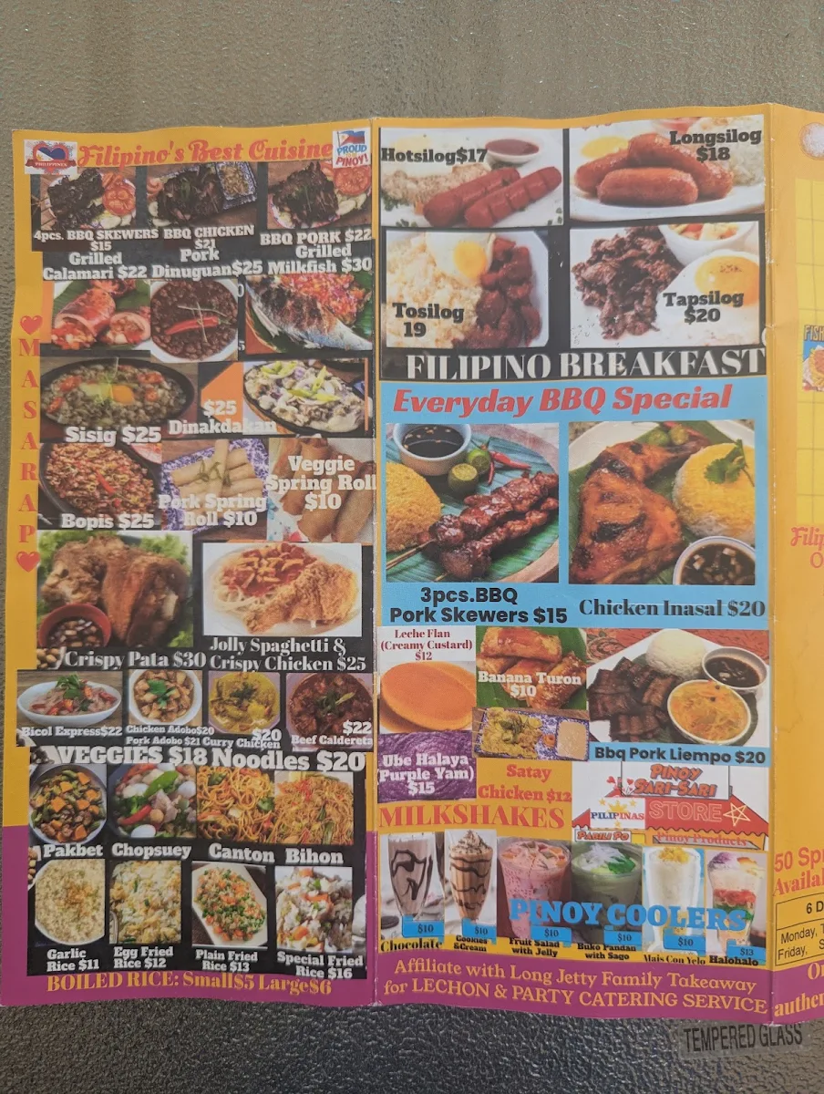 Menu, Filo-Aus Family Takeaway
