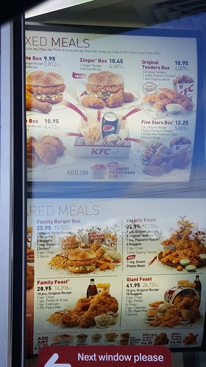Menu, KFC Reynella