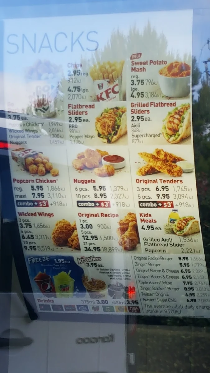 Menu, KFC Reynella