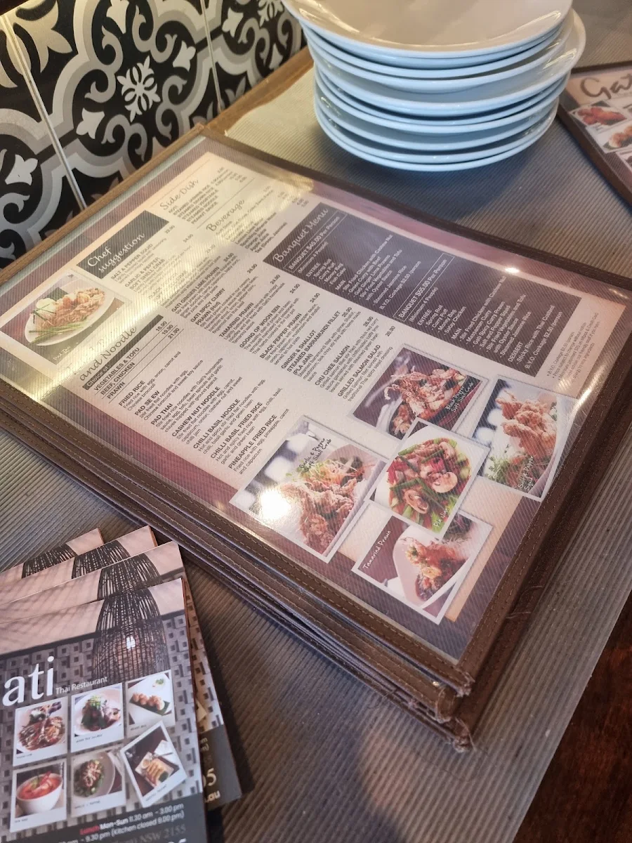 Menu, Gati Thai Restaurant