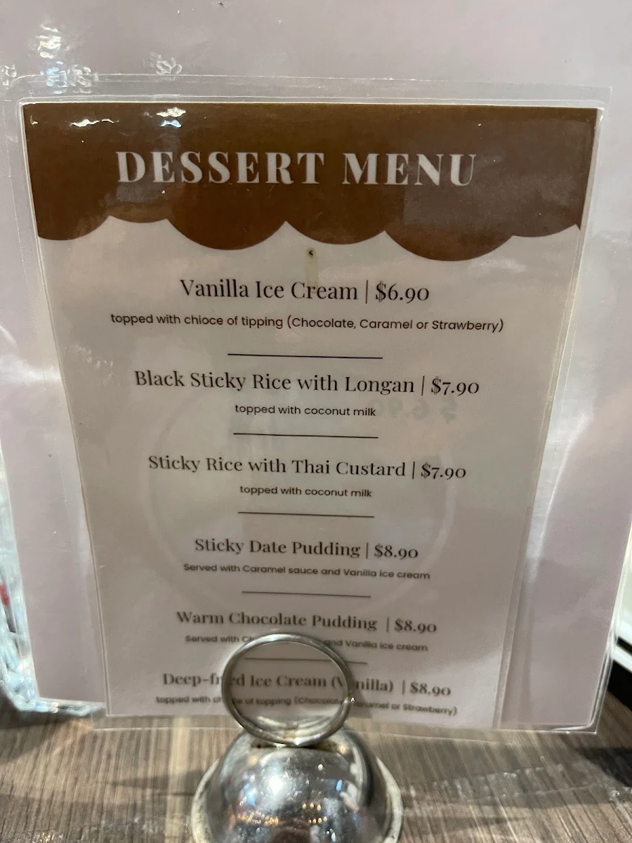 Menu, Gati Thai Restaurant