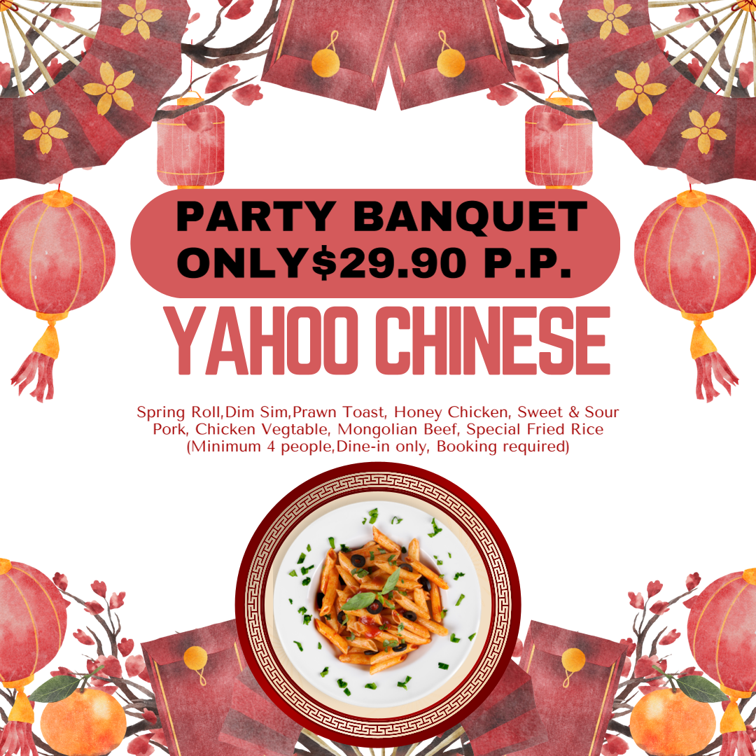 Menu, Ya Hoo Chinese Restaurant