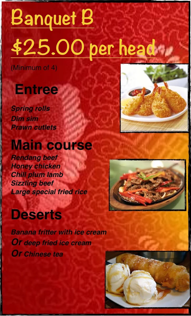 Menu, Ya Hoo Chinese Restaurant