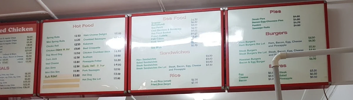 Menu, Biota Takeaway