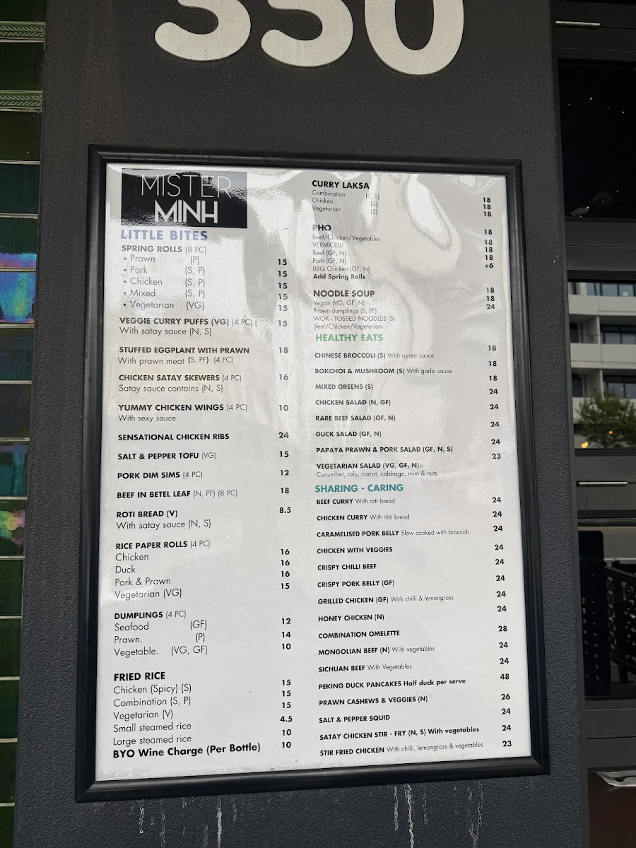 Menu, Mister Minh