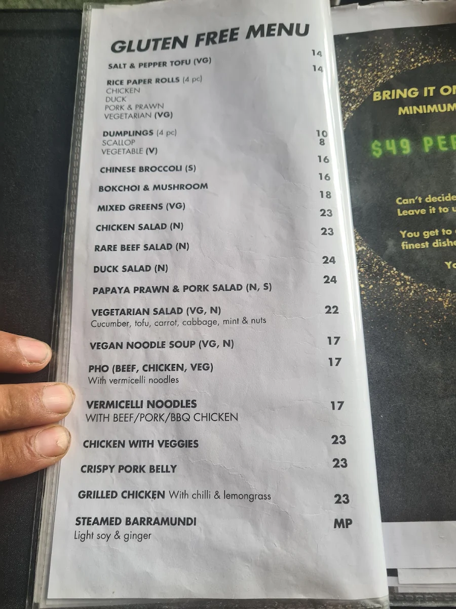 Menu, Mister Minh