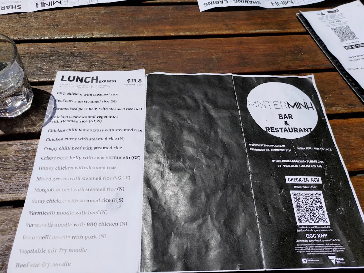 Menu, Mister Minh