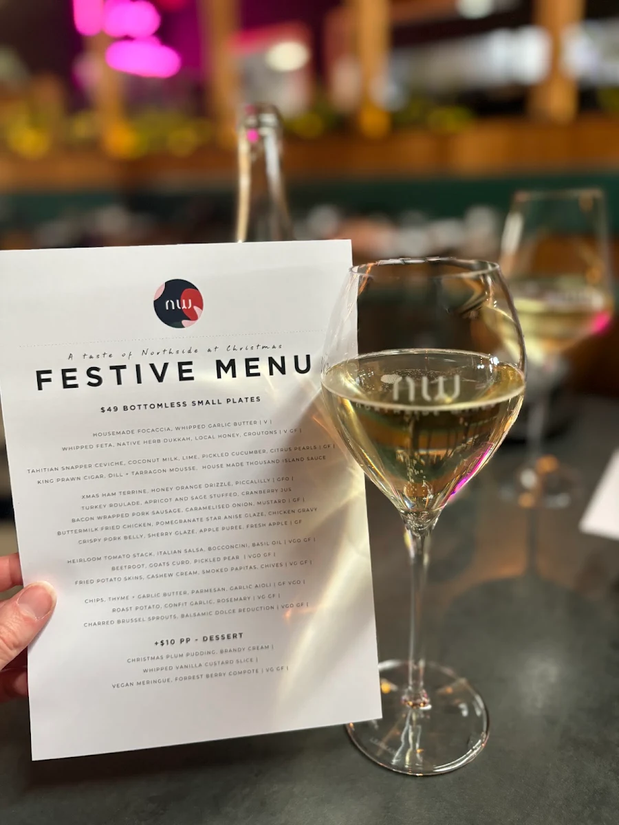 Menu, Northside Wines