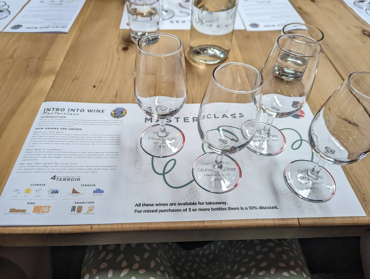 Menu, Northside Wines