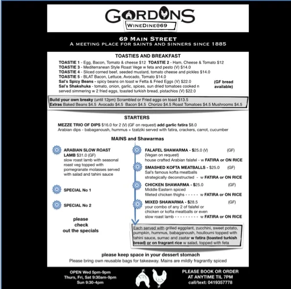Menu, GordonS