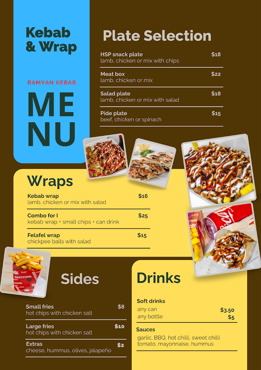 Menu, Bamyan Kebab