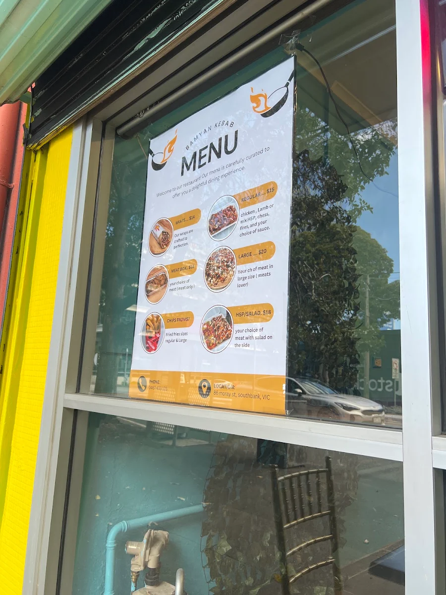 Menu, Bamyan Kebab