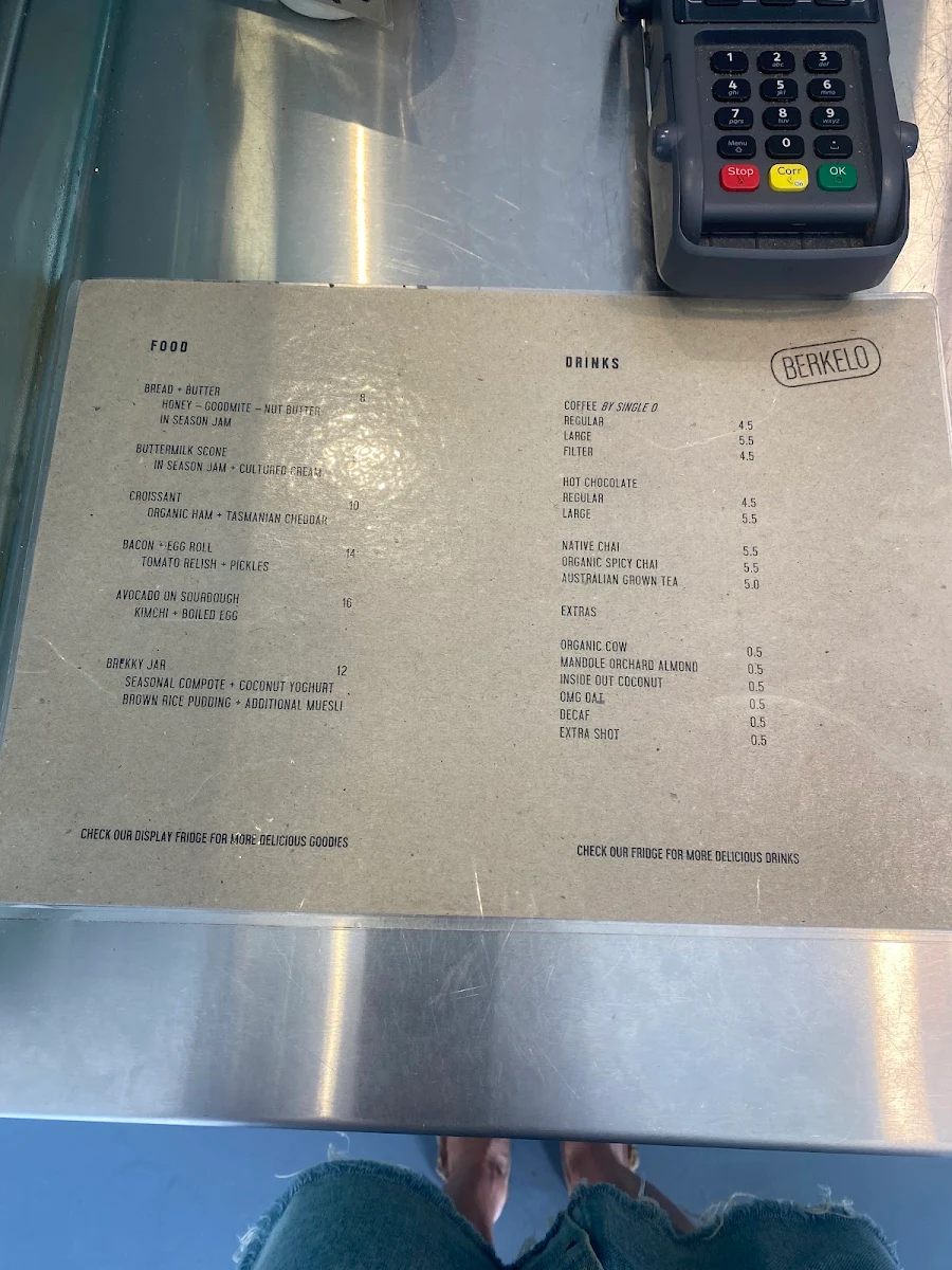 Menu, Berkelo Manly
