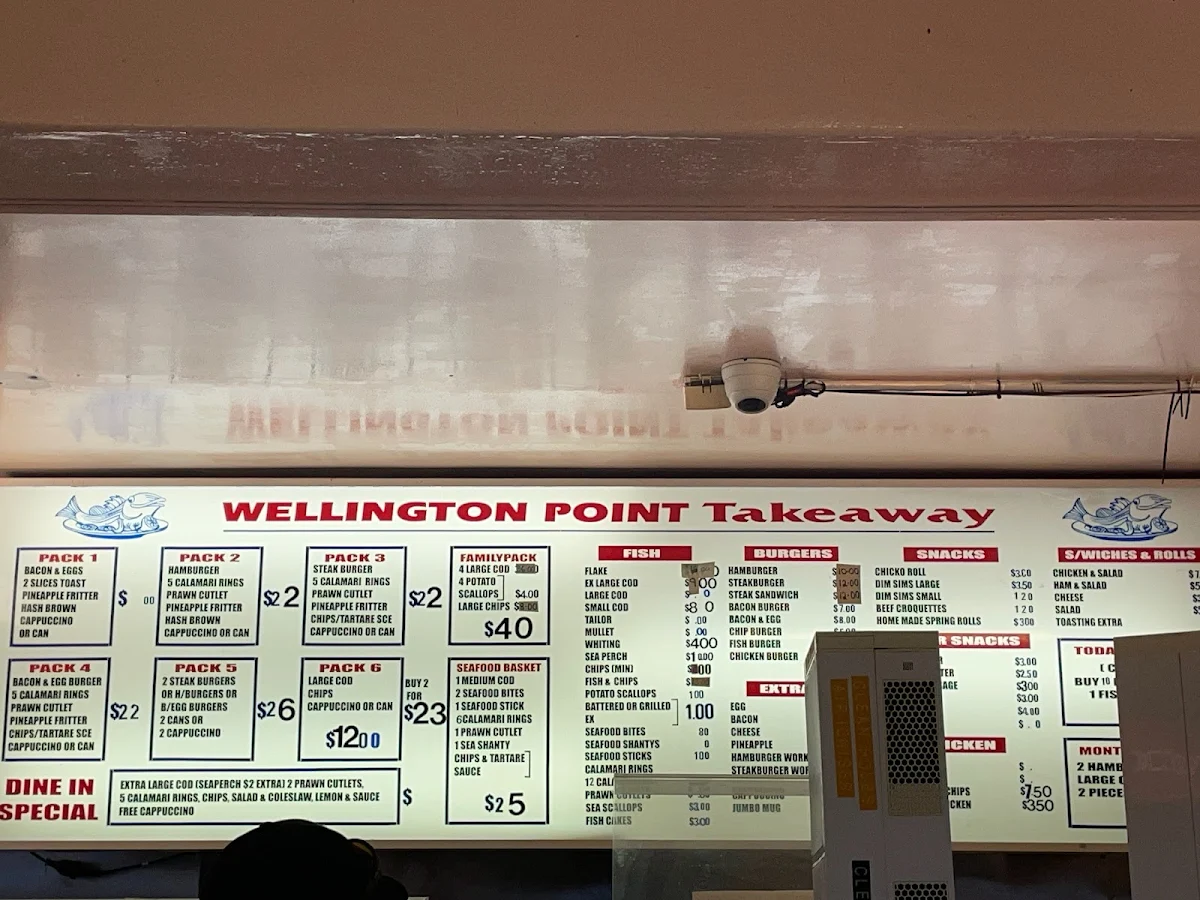 Menu, Wellington Point Takeaway