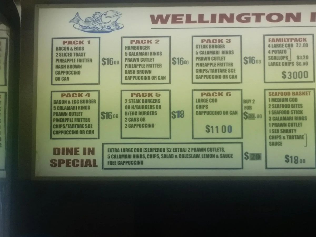 Menu, Wellington Point Takeaway