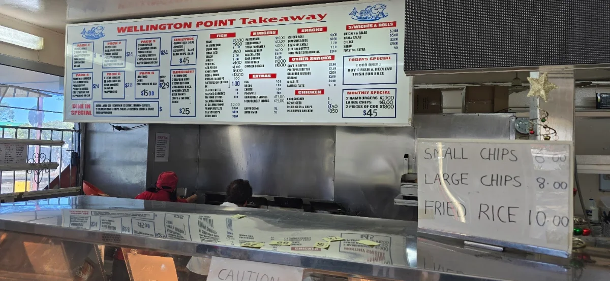 Menu, Wellington Point Takeaway