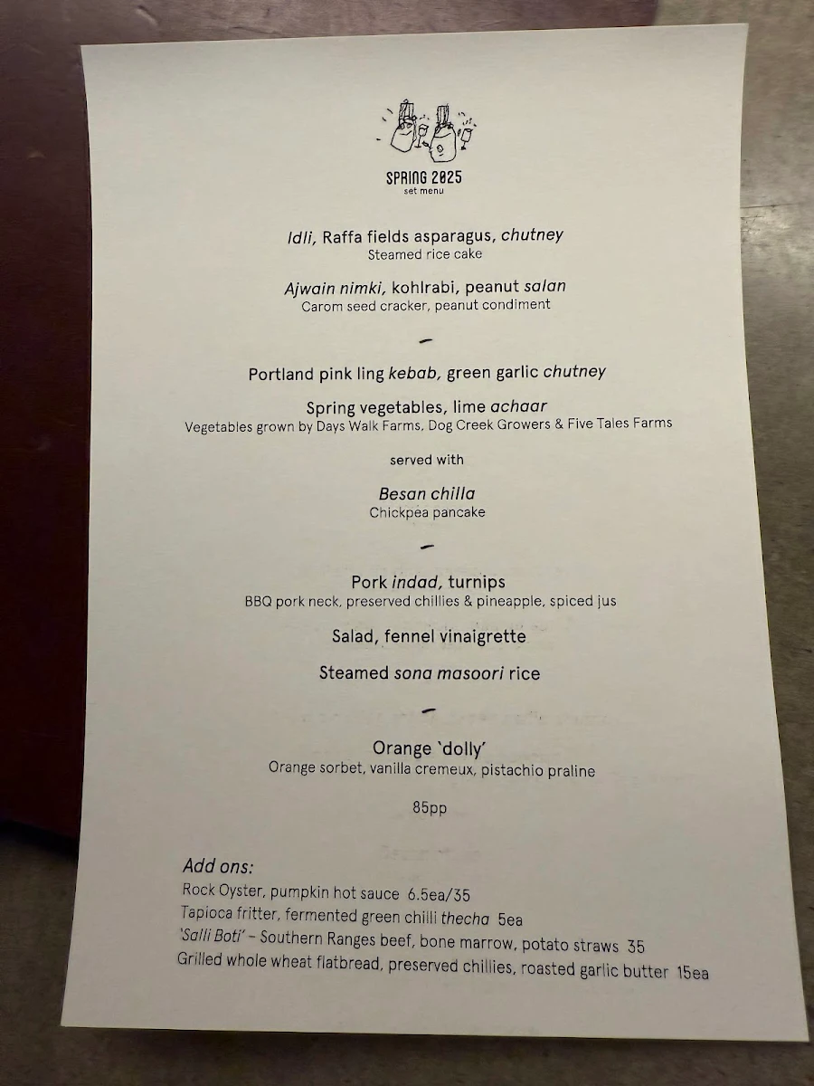 Menu, SAADI