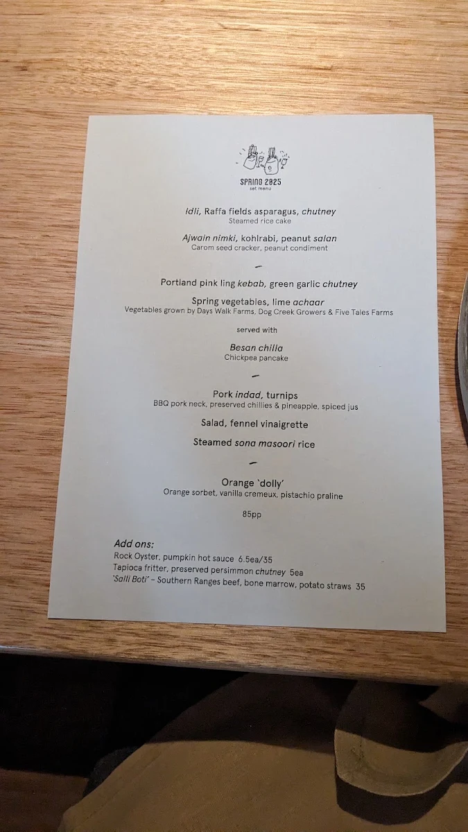 Menu, SAADI
