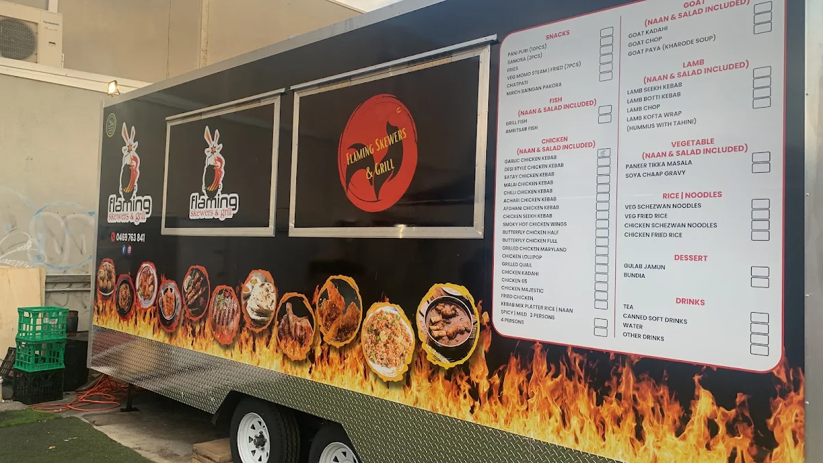 Menu, Flaming Skewers & Grill