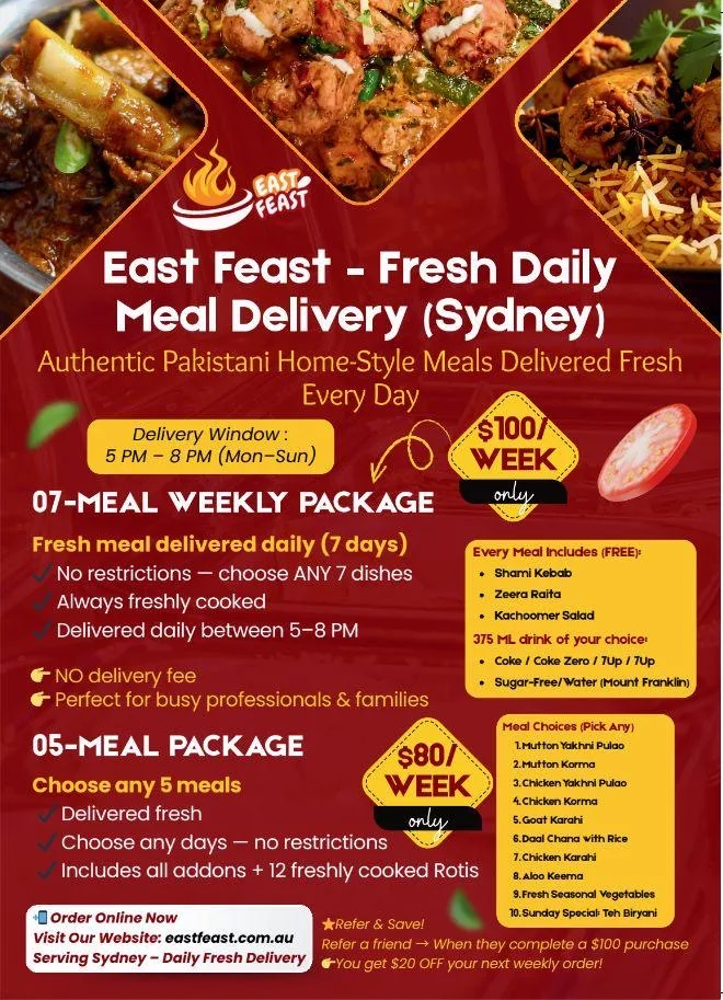 Menu, East Feast