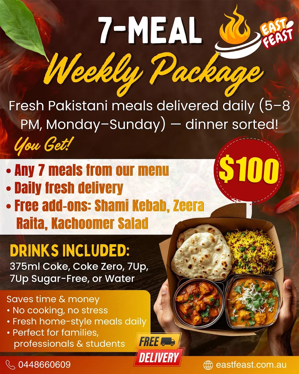 Menu, East Feast