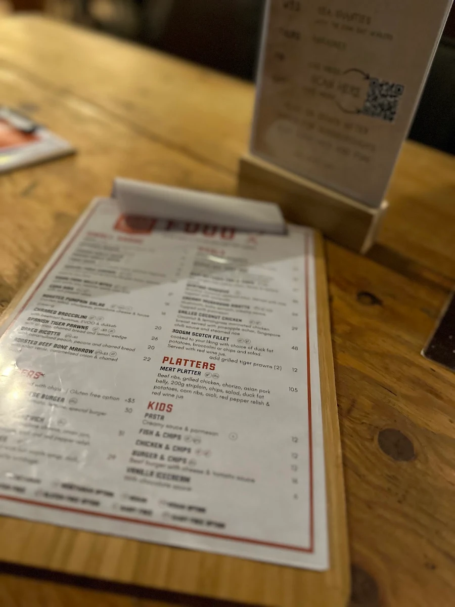 Menu, The Pour House Bar and Kitchen