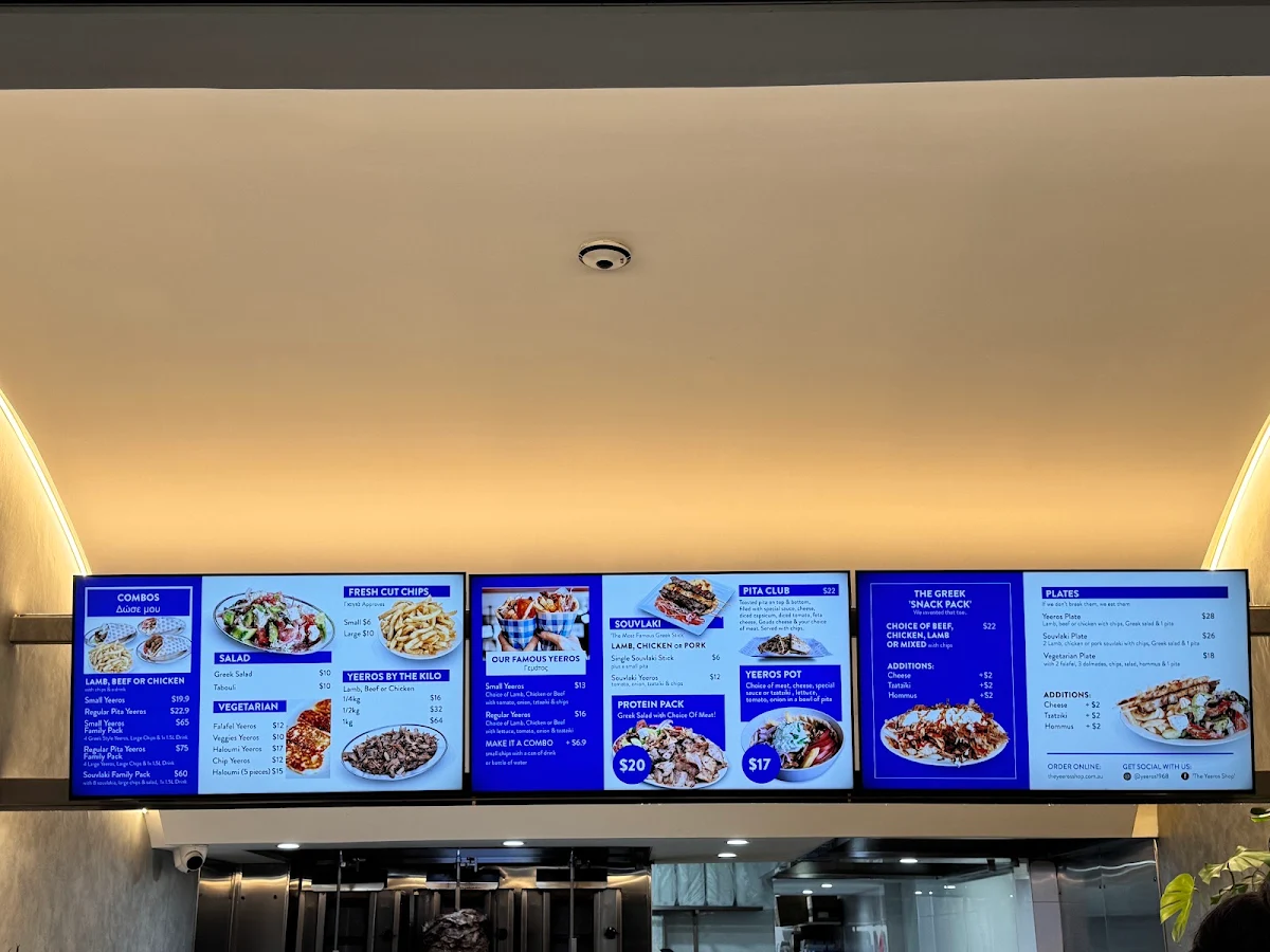Menu, The Yeeros Shop