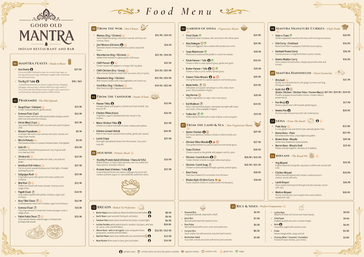 Menu, Good Old Mantra