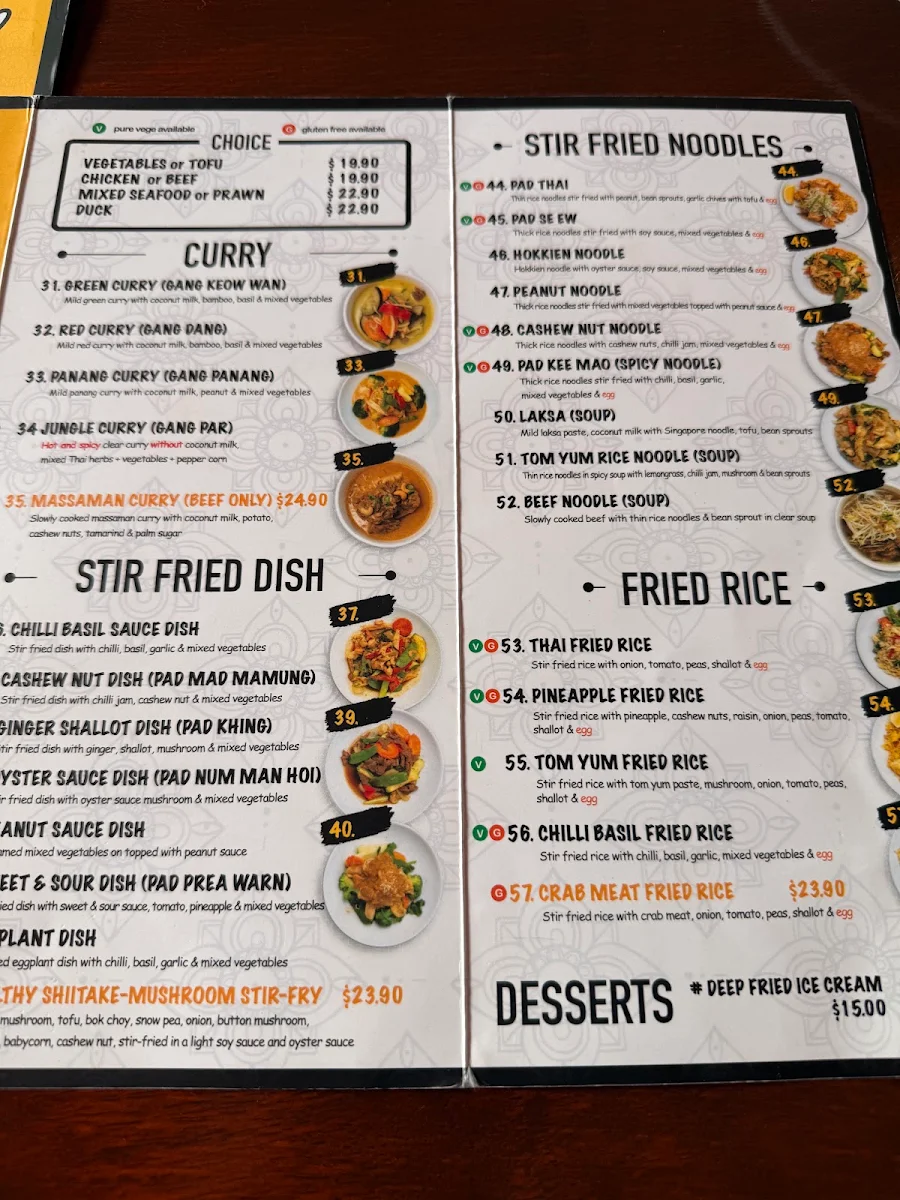 Menu, Khon Thai