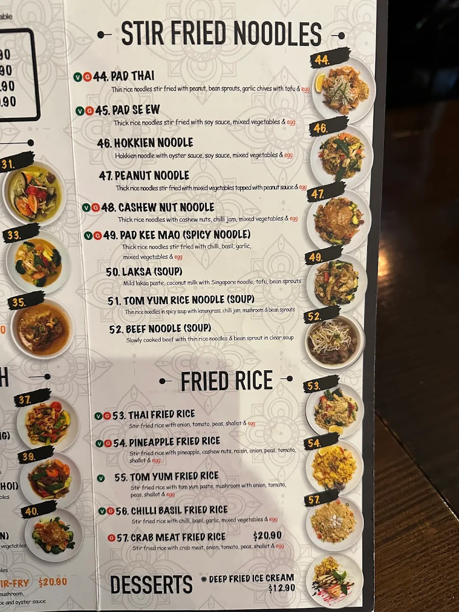 Menu, Khon Thai