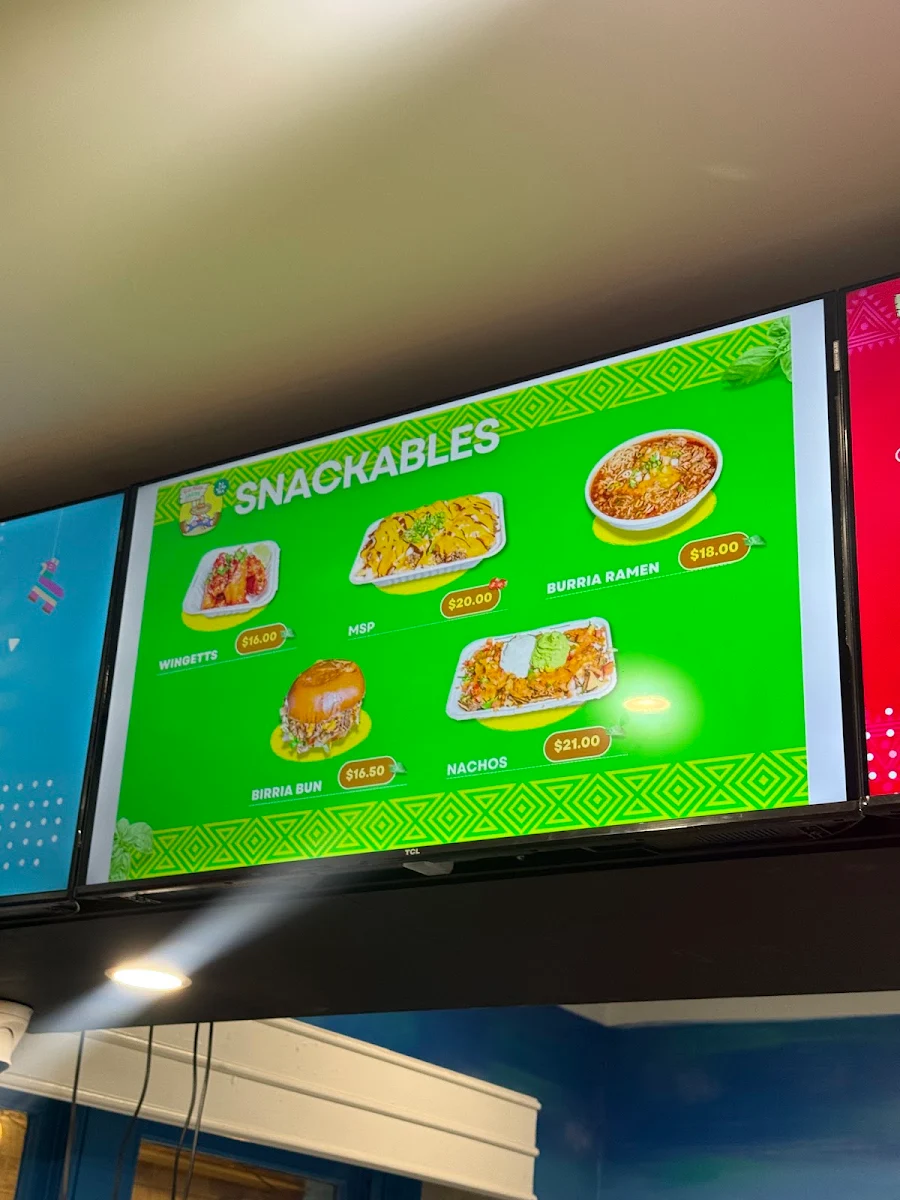 Menu, Que Pasa Tacos Yagoona