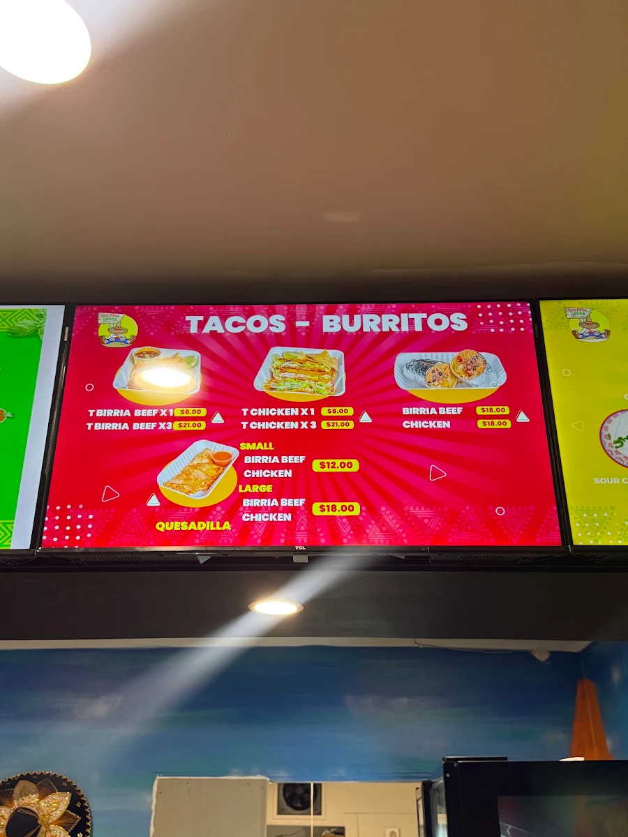 Menu, Que Pasa Tacos Yagoona
